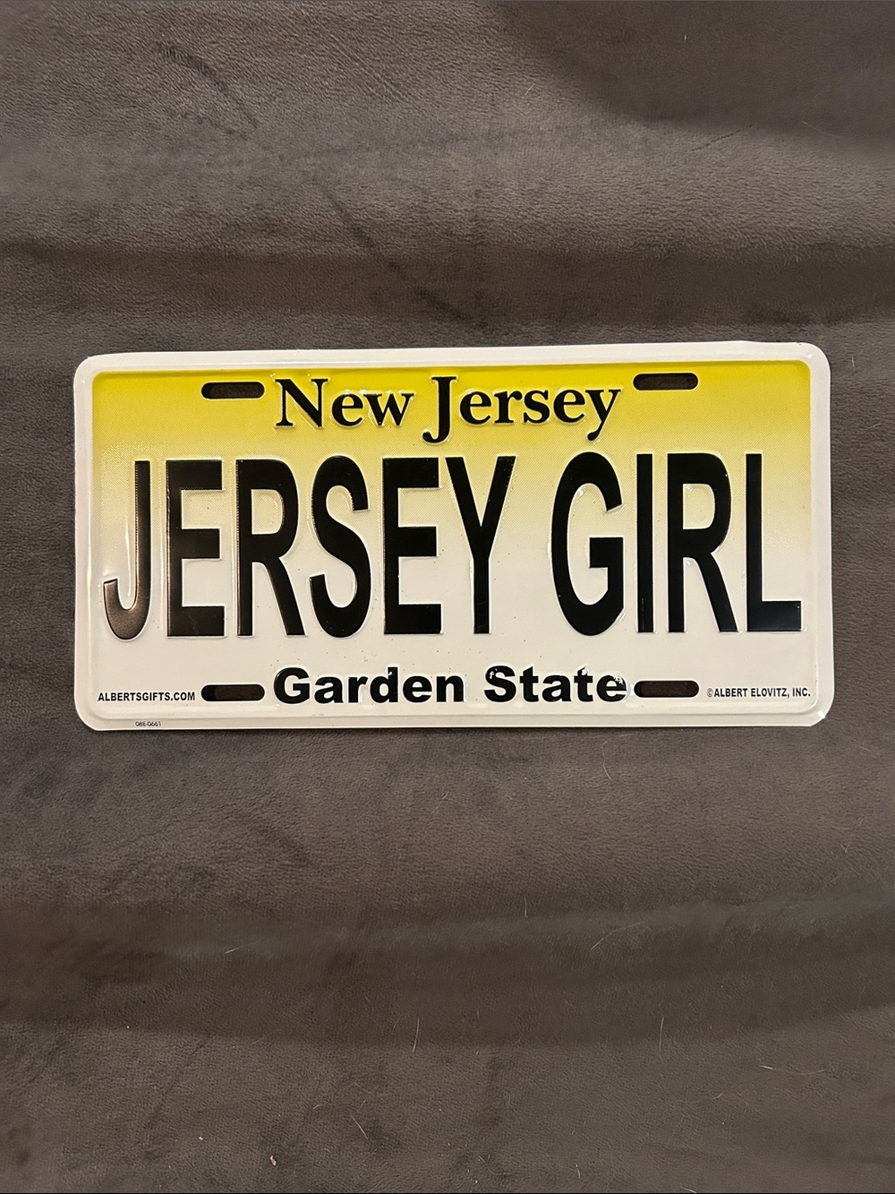 Garden State 'Jersey Girl' Decorative License Plate - Yellow & White